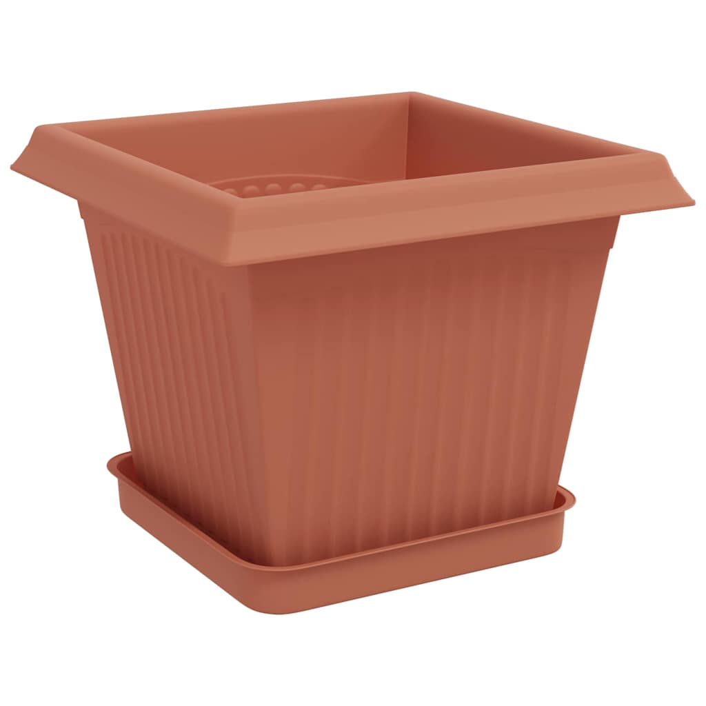 Vasi per Piante 24 pcs Rosso Mattone 20 x 20 x 16 cm Plastica | homemem39