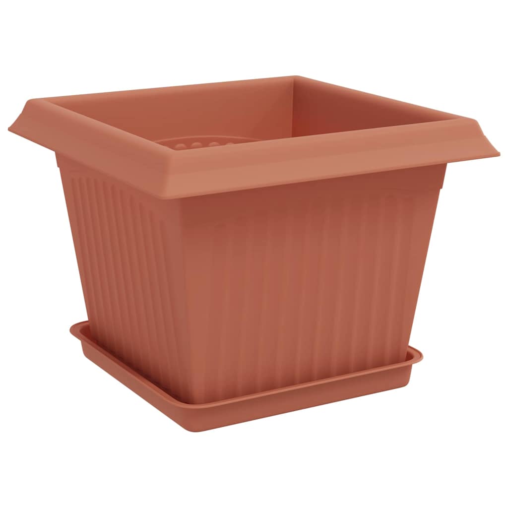 Vasi per Piante 24 pcs Rosso Mattone 23 x 23 x 17,5 cm Plastica | homemem39