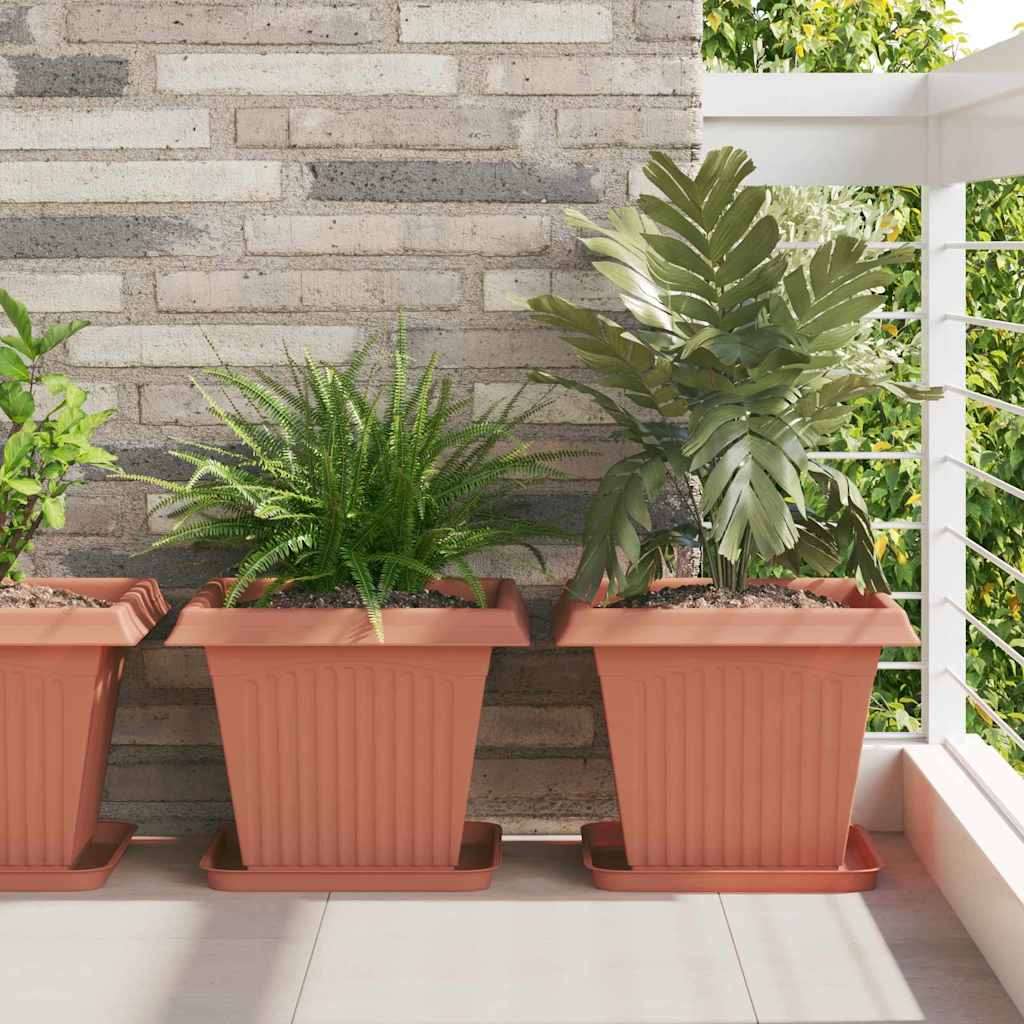 Vasi per Piante 24 pcs Rosso Mattone 38 x 38 x 30 cm Plastica | homemem39