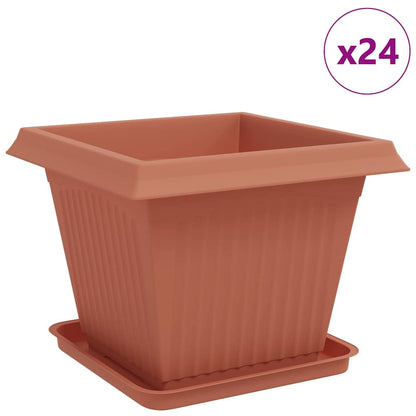 Vasi per Piante 24 pcs Rosso Mattone 43 x 43 x 33,5 cm Plastica | homemem39