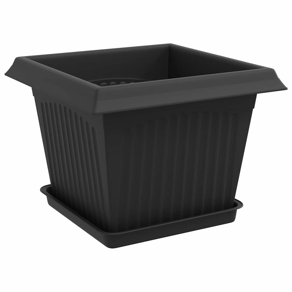 Vasi per Piante 24 pcs Nero 23 x 23 x 17,5 cm Plastica | homemem39
