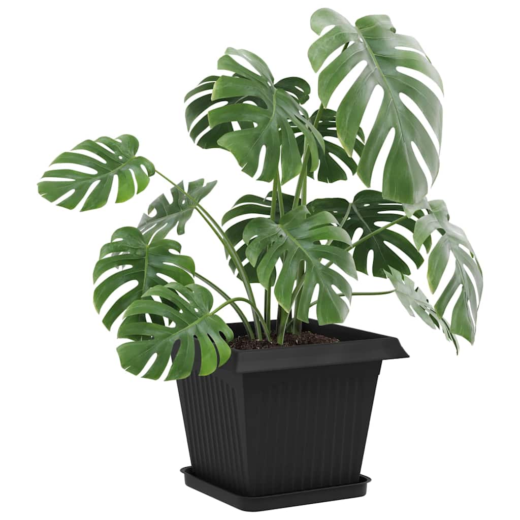 Vasi per Piante 24 pcs Nero 33 x 33 x 26 cm Plastica