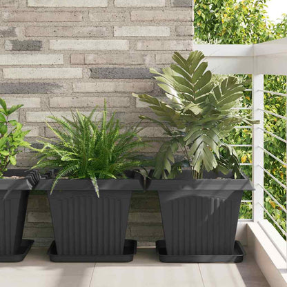 Vasi per Piante 24 pcs Nero 43 x 43 x 33,5 cm Plastica