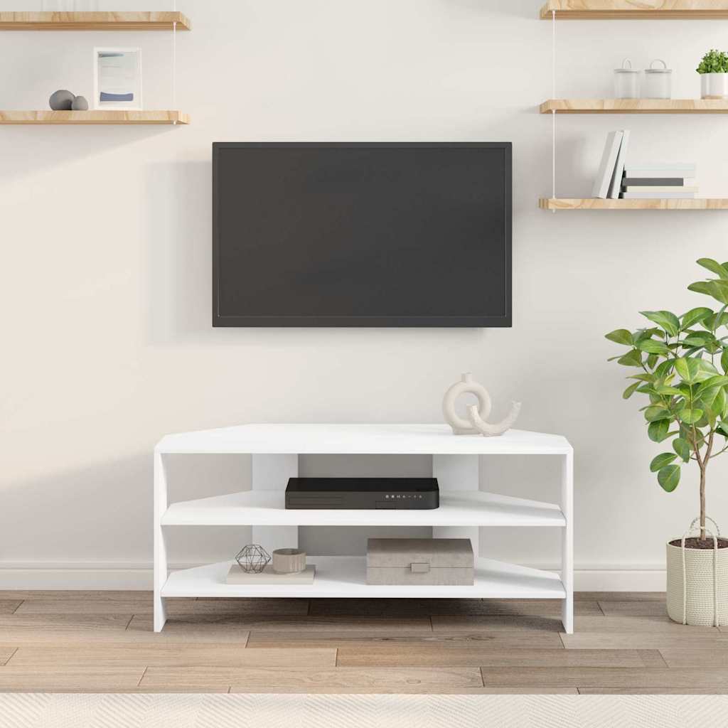 MobileTVAngolare Bianco 102x40,5x45cm Legno multistrato