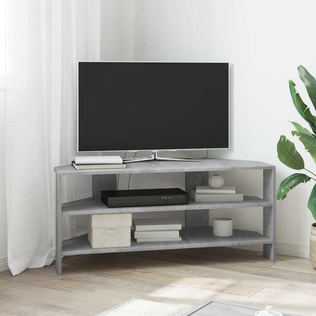 MobileTVAngolare Grigio cemento 102x40,5x45cm Legno multistrato