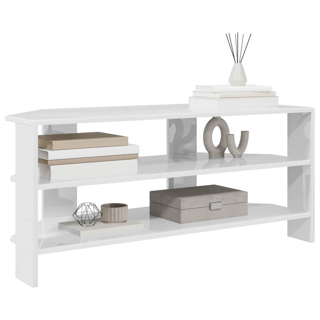 MobileTVAngolare Bianco ad Alto Lucido 102x40,5x45cm