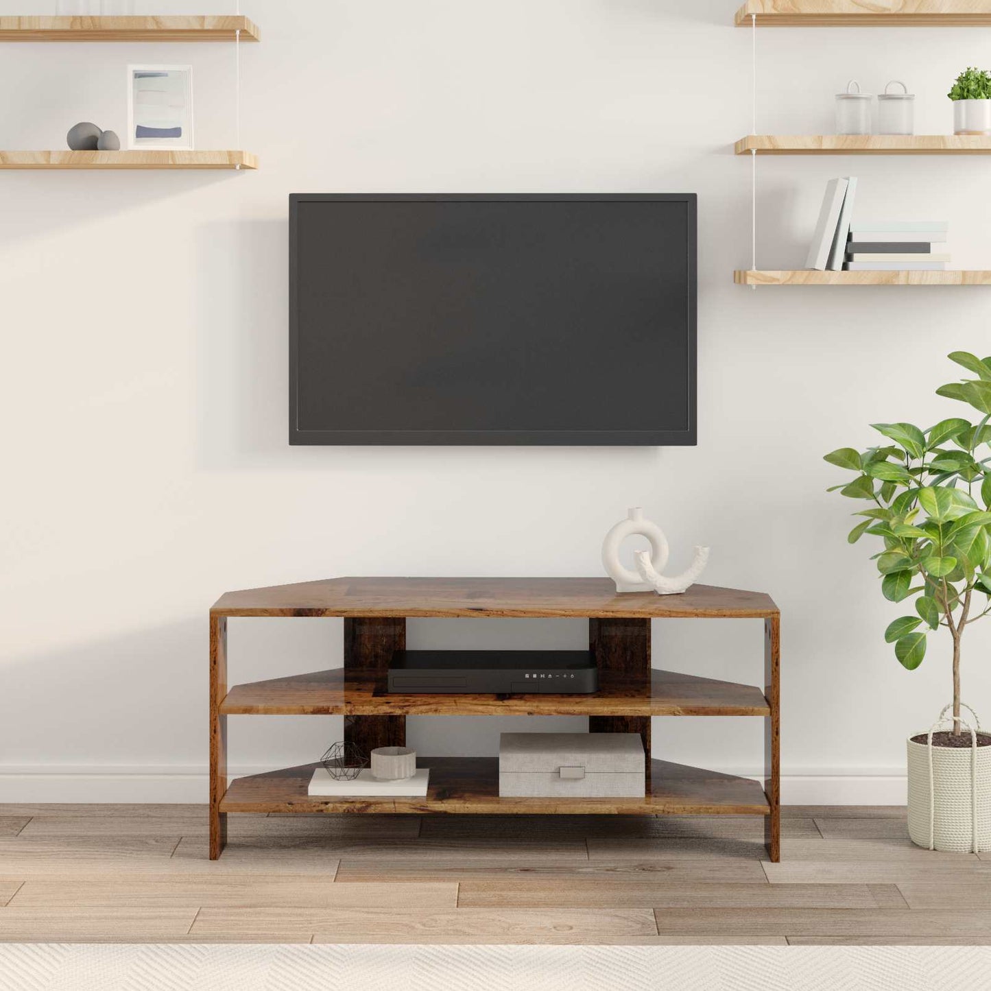 MobileTVAngolare 102x40,5x45cm Legno vecchio