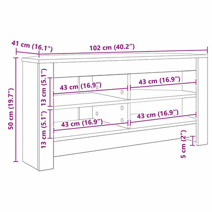 MobileTVAngolare Rovere Sonoma 102 x 40,5 x 45 cm