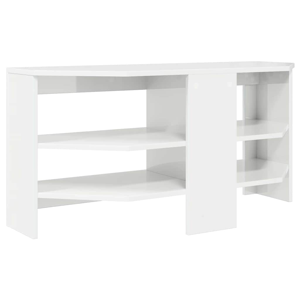MobileTVAngolare Bianco ad Alto Lucido 102 x 40,5 x 45 cm