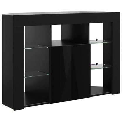 Mobile TV LED Angolare 100x40x68cm Nero Legno ingegnerizzato | homemem39