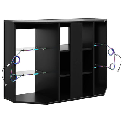 Mobile TV LED Angolare 100x40x68cm Nero Legno ingegnerizzato | homemem39