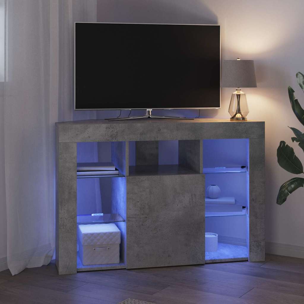 Mobile TV LED Angolare 100x40x68cm Grigio cemento | homemem39