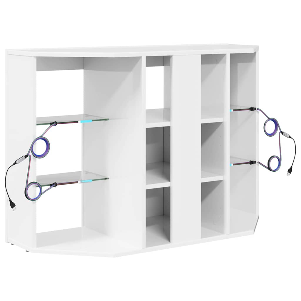 Mobile TV LED Angolare Bianco ad Alto Lucido 100x40x68cm