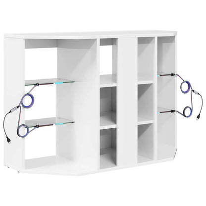 Mobile TV LED Angolare Bianco ad Alto Lucido 100x40x68cm