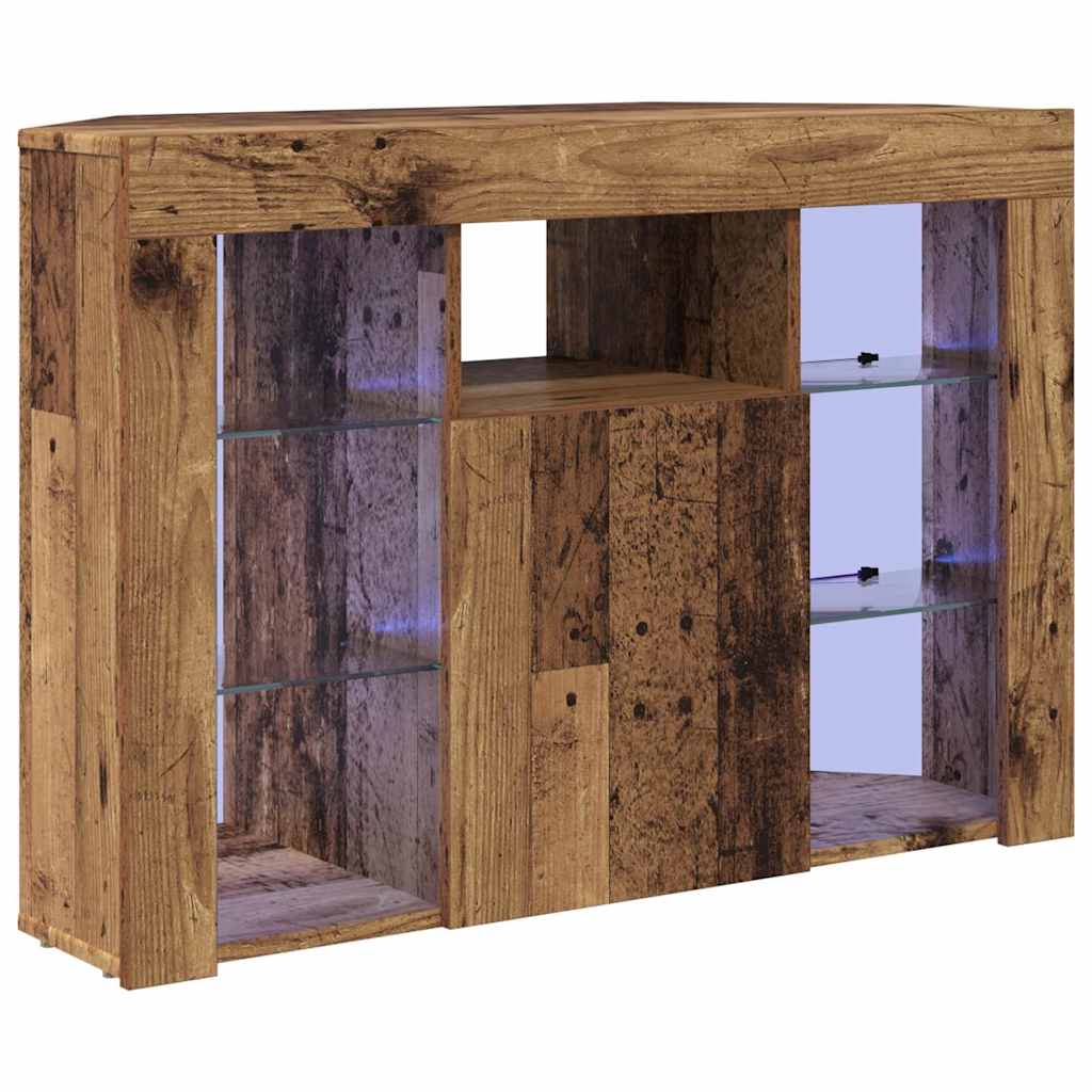Mobile TV LED Angolare 100x40x68cm Legno vecchio | homemem39