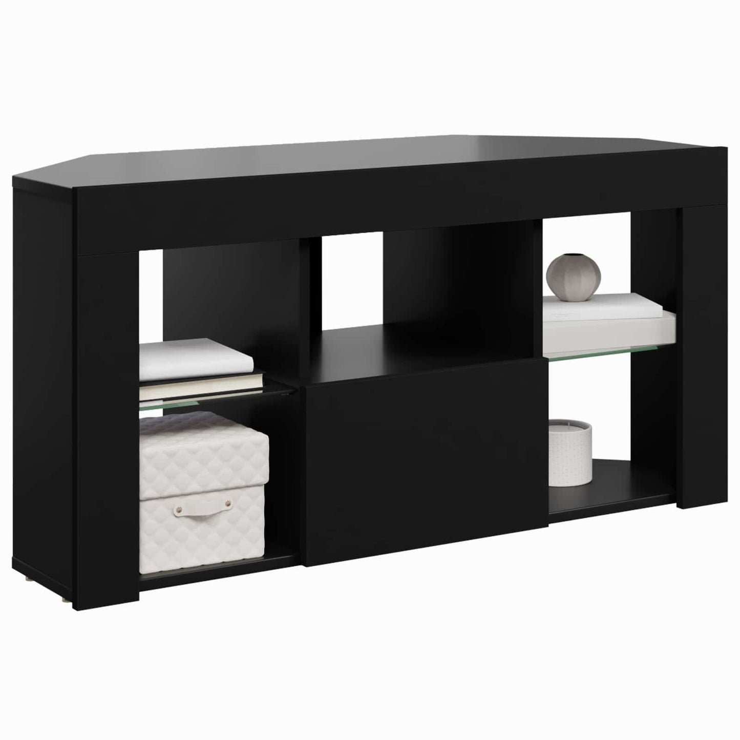 Mobile TV LED Angolare 100 x 40 x 50 cm Nero | homemem39
