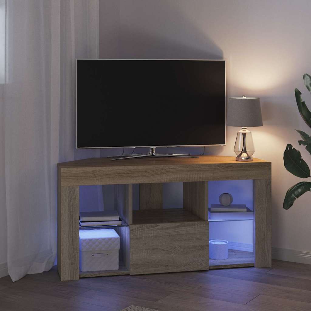 Mobile TV LED Angolare Rovere Sonoma 100 x 40 x 50 cm