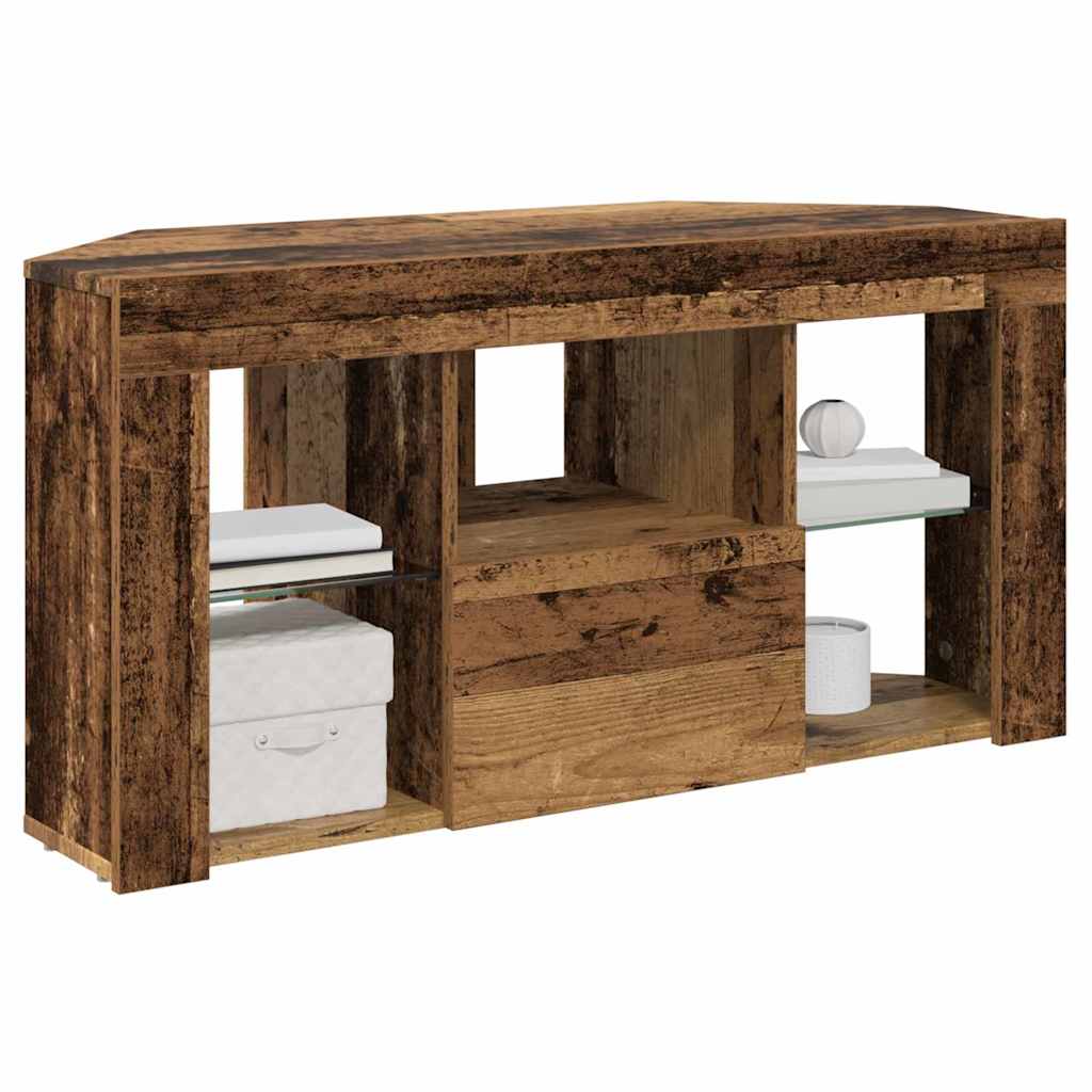 Mobile TV LED Angolare 100 x 40 x 50 cm Legno vecchio | homemem39