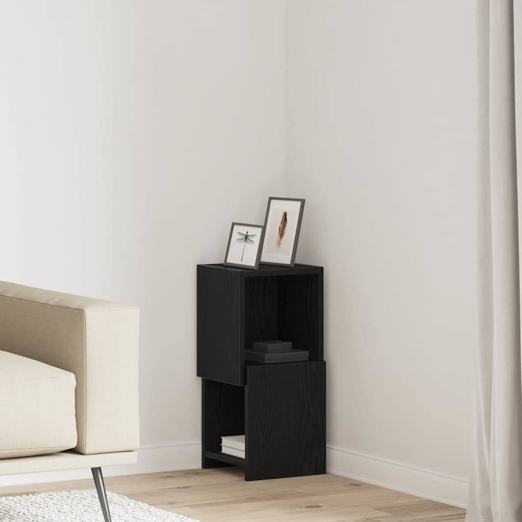 Mobile angolare 25,5x25x55cm Legno ingegnerizzato Rovere Nero - homemem39