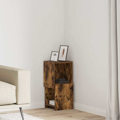 Mobile angolare 25,5x25x55cm Legno ingegnerizzato Rovere fumé - homemem39