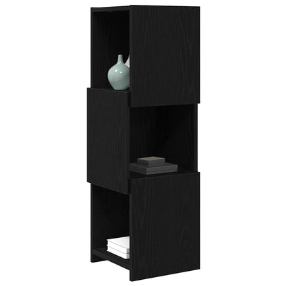 Mobile angolare 30,5x30x95cm Legno ingegnerizzato Rovere Nero - homemem39