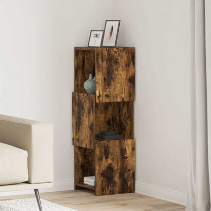 Mobile angolare 30,5x30x95cm Legno ingegnerizzato Rovere fumé - homemem39