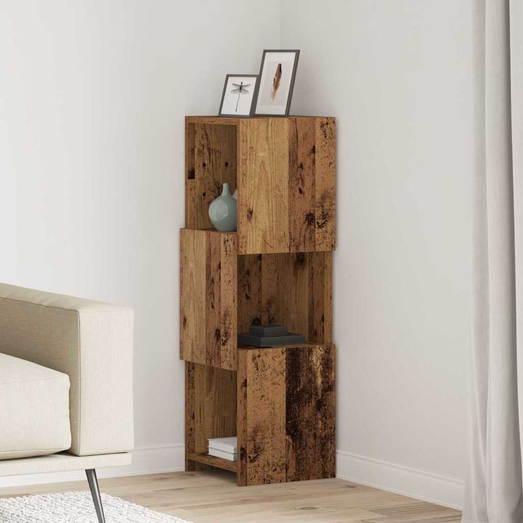 Mobile angolare 30,5x30x95cm Legno ingegnerizzato Legno vecchio | homemem39