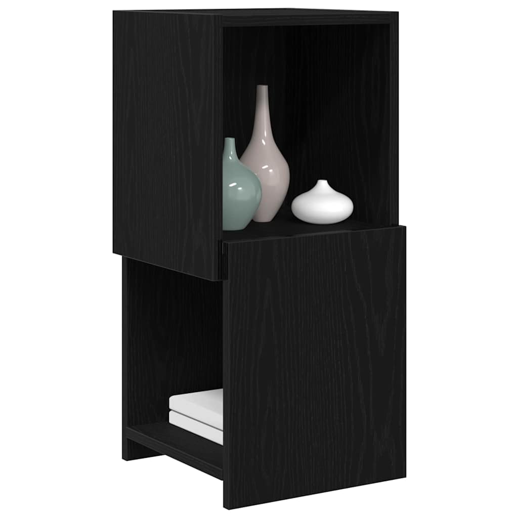 Mobile angolare 30,5x30x65cm Legno ingegnerizzato Rovere Nero - homemem39