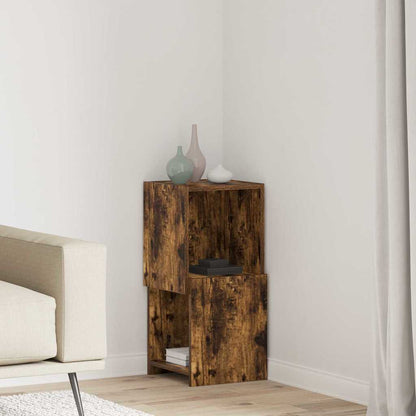 Mobile angolare 30,5x30x65cm Legno ingegnerizzato Rovere fumé - homemem39