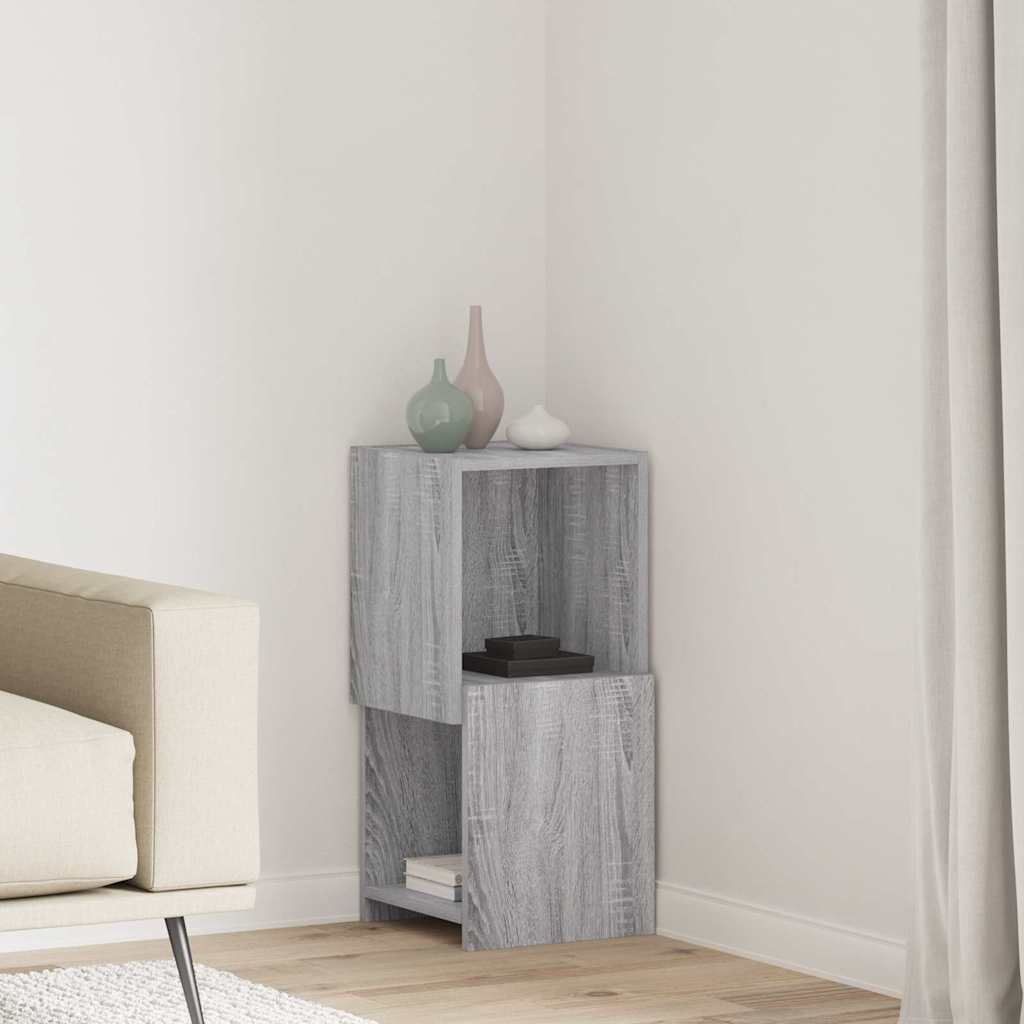 Mobile angolare 30,5x30x65cm Legno ingegnerizzato Grigio Sonoma - homemem39