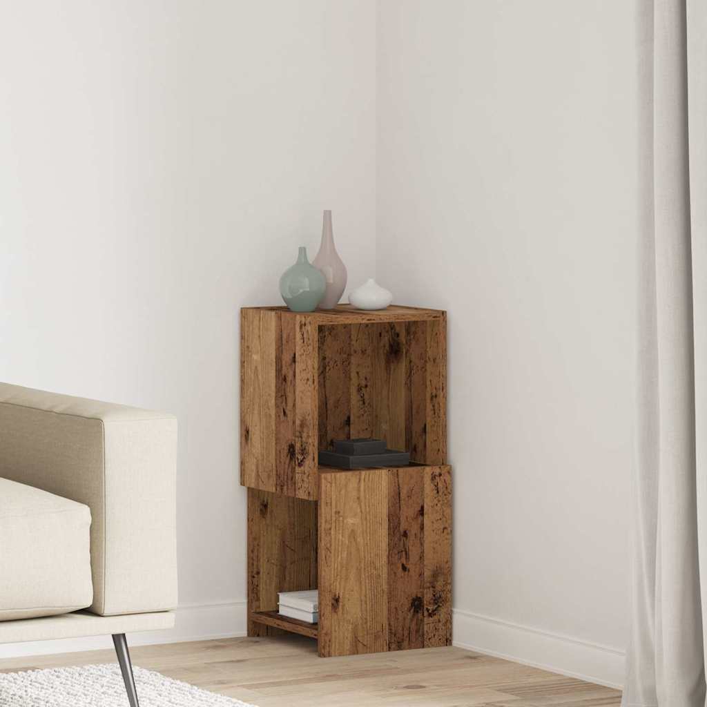Mobile angolare 30,5x30x65cm Legno ingegnerizzato Legno vecchio | homemem39