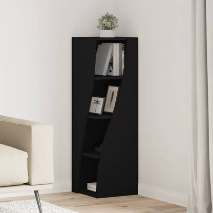 Mobile angolare Nero 32x32x102cm Legno multistrato | homemem39