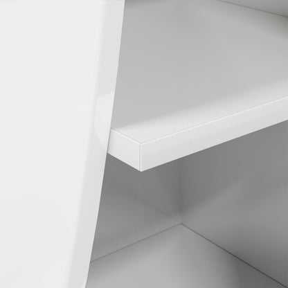 Mobile angolare Bianco Lucido 32x32x102cm Legno multistrato | homemem39