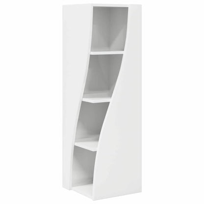 Mobile angolare Bianco Lucido 32x32x102cm Legno multistrato | homemem39