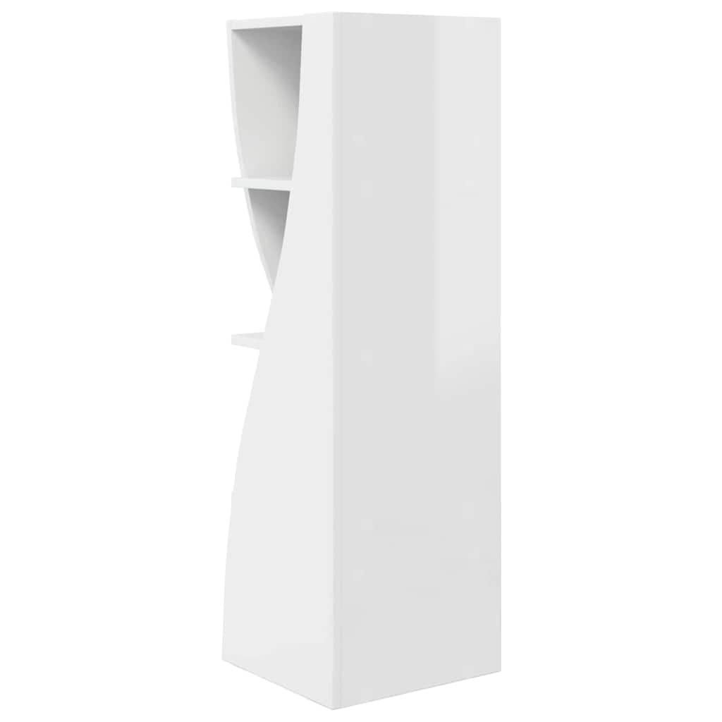 Mobile angolare Bianco Lucido 32x32x102cm Legno multistrato | homemem39