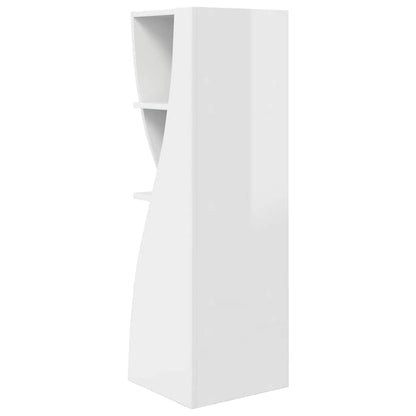 Mobile angolare Bianco Lucido 32x32x102cm Legno multistrato | homemem39