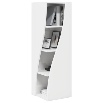 Mobile angolare Bianco Lucido 32x32x102cm Legno multistrato | homemem39
