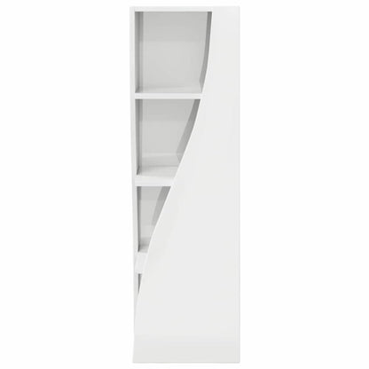 Mobile angolare Bianco Lucido 32x32x102cm Legno multistrato | homemem39