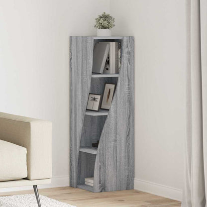 Mobile angolare Grigio Sonoma 32x32x102cm Legno multistrato | homemem39