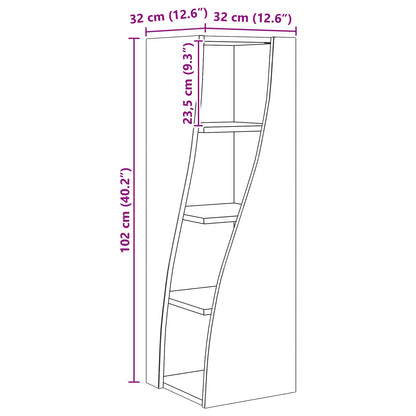 Mobile angolare 32x32x102cm Legno ingegnerizzato Legno vecchio | homemem39