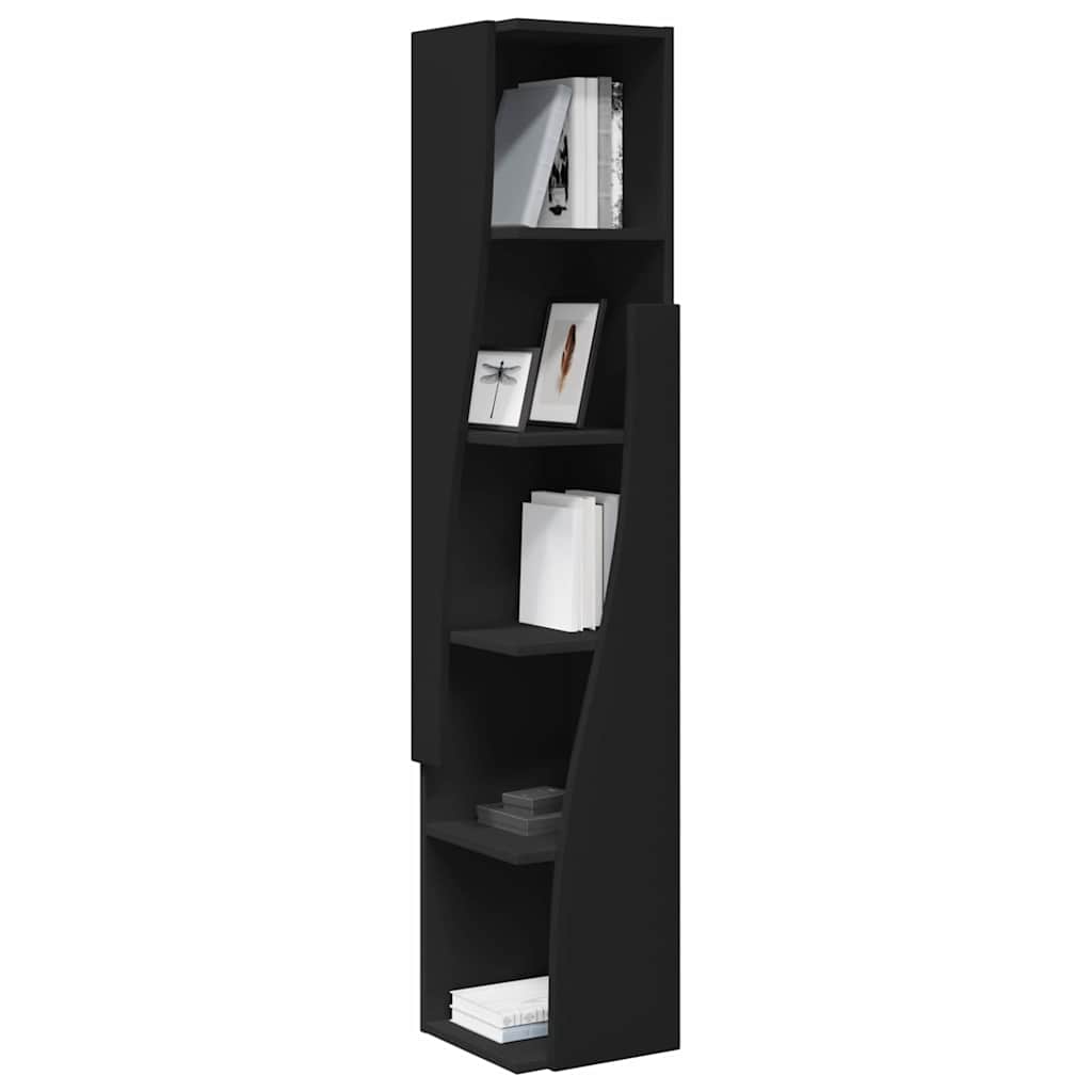 Mobile angolare Nero 27,5x27x140cm Legno multistrato | homemem39