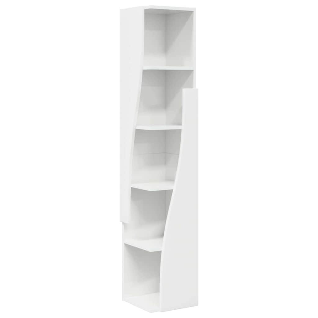 Mobile angolare Bianco Lucido 27,5x27x140cm Legno multistrato | homemem39