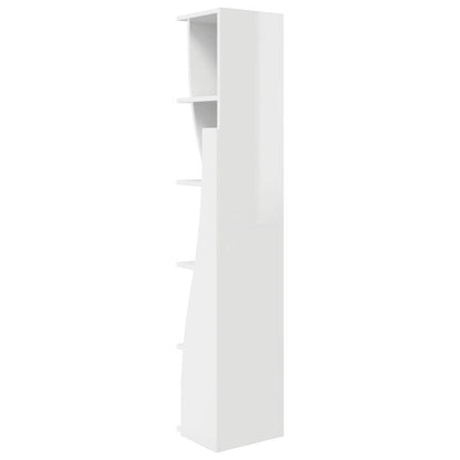 Mobile angolare Bianco Lucido 27,5x27x140cm Legno multistrato | homemem39