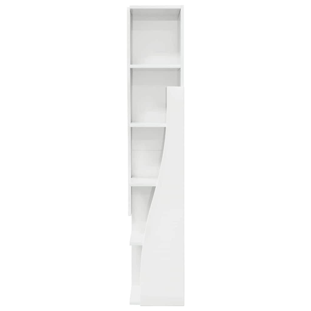Mobile angolare Bianco Lucido 27,5x27x140cm Legno multistrato | homemem39