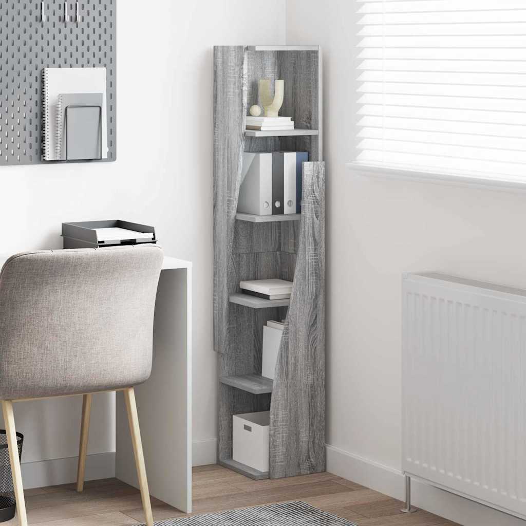 Mobile angolare Grigio Sonoma 27,5x27x140cm Legno multistrato | homemem39