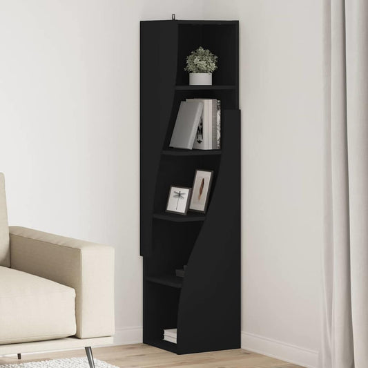 Mobile angolare Nero 32x32x140cm Legno multistrato | homemem39