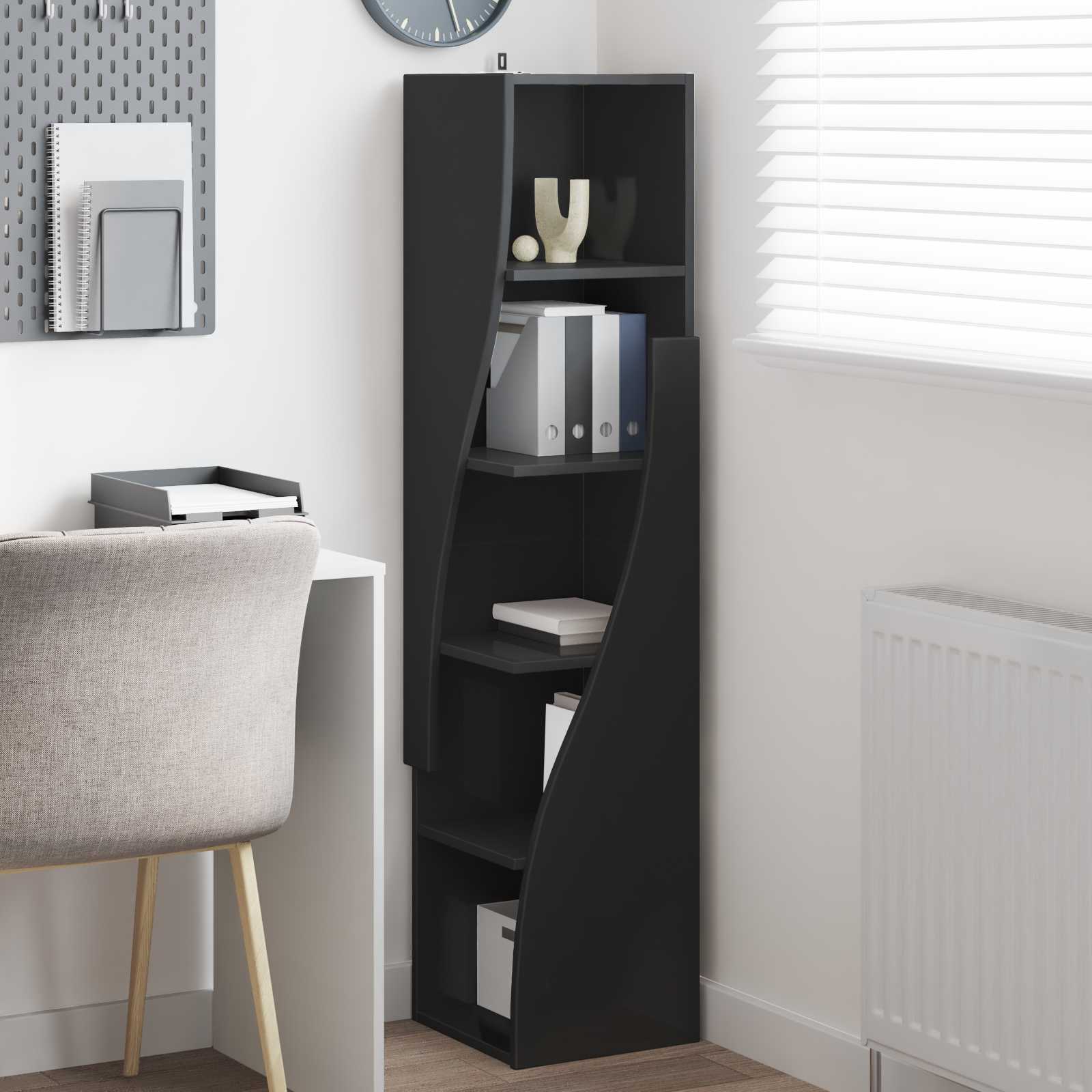 Mobile angolare 32x32x140cm Legno ingegnerizzato Nero | homemem39