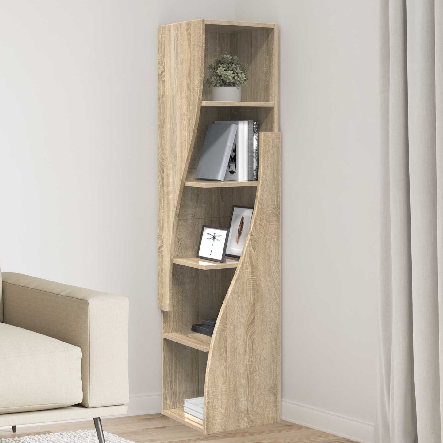 Mobile angolare 32x32x140cm Legno ingegnerizzato Rovere Sonoma