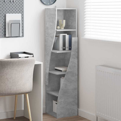 Mobile angolare Grigio cemento 32x32x140cm Legno multistrato | homemem39