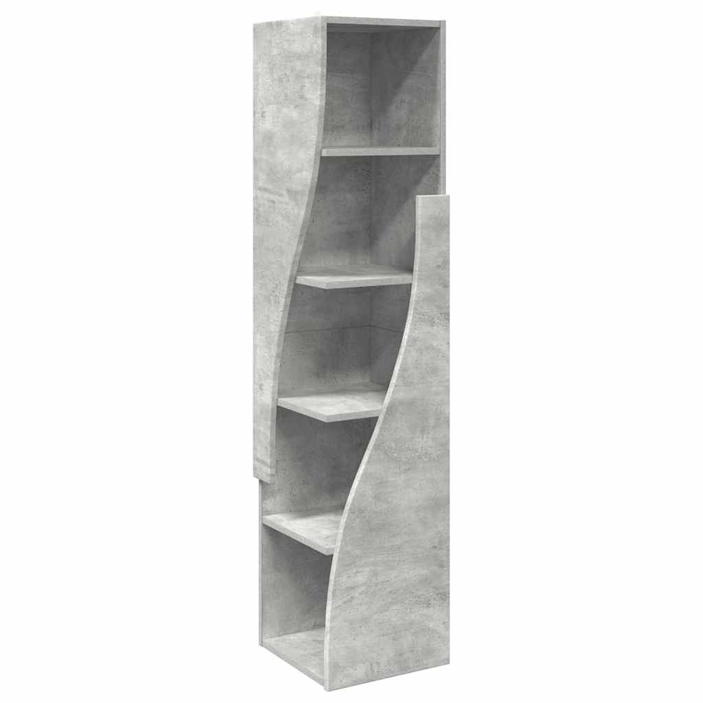 Mobile angolare Grigio cemento 32x32x140cm Legno multistrato | homemem39